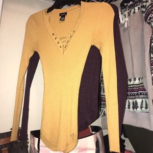rue 21 yellow long sleeve